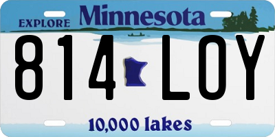 MN license plate 814LOY