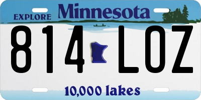 MN license plate 814LOZ