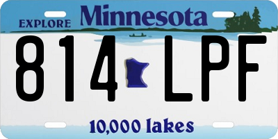 MN license plate 814LPF