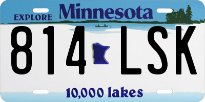 MN license plate 814LSK