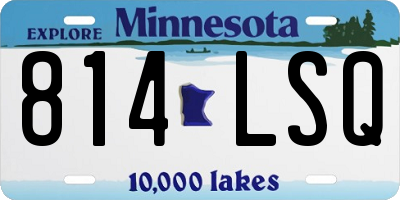 MN license plate 814LSQ