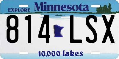 MN license plate 814LSX