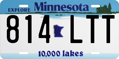 MN license plate 814LTT