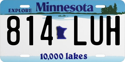 MN license plate 814LUH