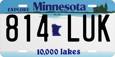 MN license plate 814LUK
