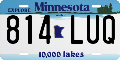 MN license plate 814LUQ