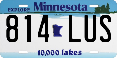 MN license plate 814LUS