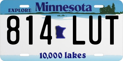 MN license plate 814LUT