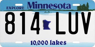 MN license plate 814LUV