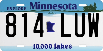 MN license plate 814LUW