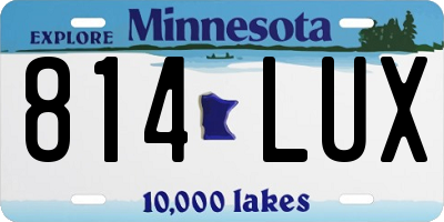 MN license plate 814LUX