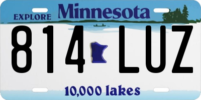MN license plate 814LUZ