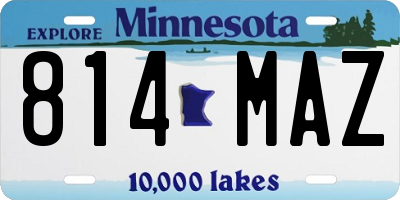 MN license plate 814MAZ