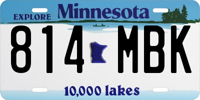 MN license plate 814MBK