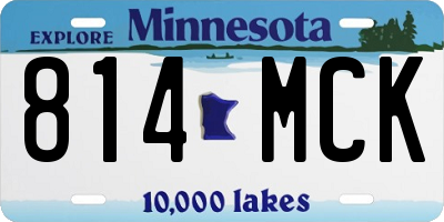 MN license plate 814MCK