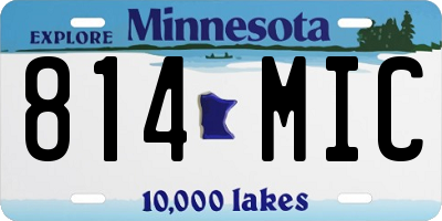 MN license plate 814MIC