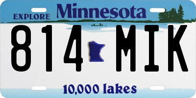 MN license plate 814MIK