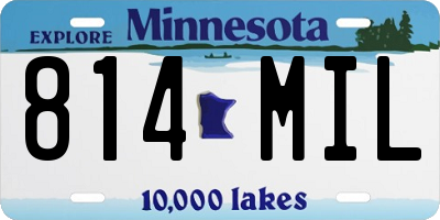 MN license plate 814MIL