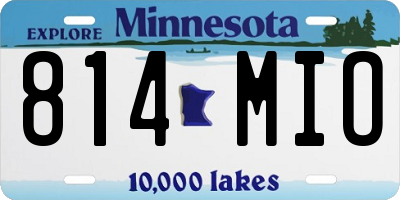 MN license plate 814MIO