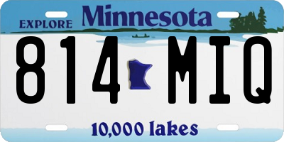 MN license plate 814MIQ