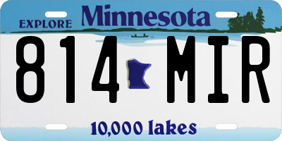 MN license plate 814MIR