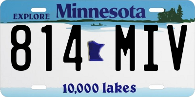 MN license plate 814MIV