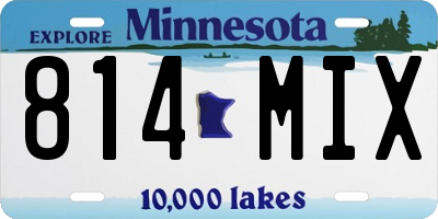 MN license plate 814MIX
