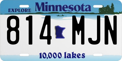 MN license plate 814MJN