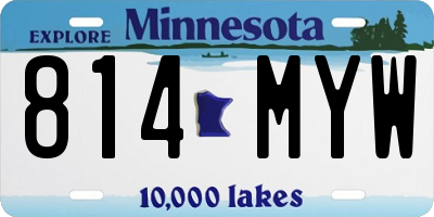 MN license plate 814MYW