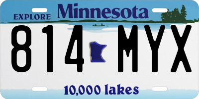 MN license plate 814MYX