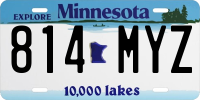 MN license plate 814MYZ