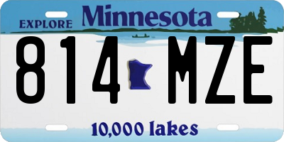 MN license plate 814MZE