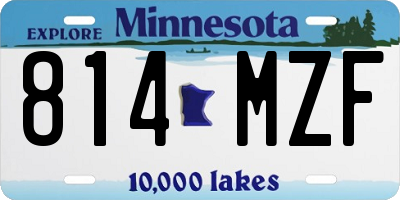 MN license plate 814MZF