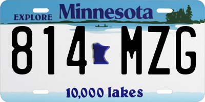 MN license plate 814MZG