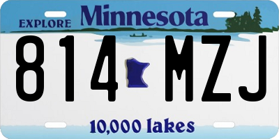 MN license plate 814MZJ