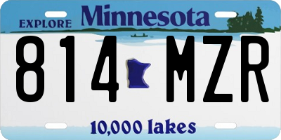 MN license plate 814MZR