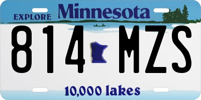 MN license plate 814MZS