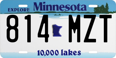 MN license plate 814MZT