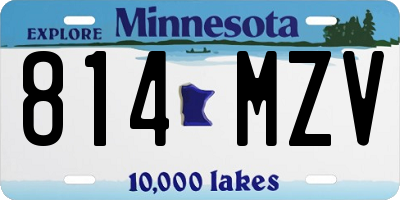 MN license plate 814MZV