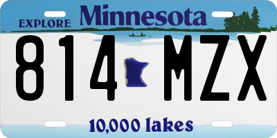 MN license plate 814MZX