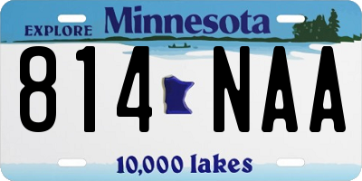 MN license plate 814NAA