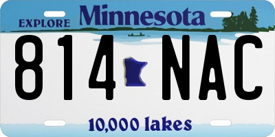 MN license plate 814NAC