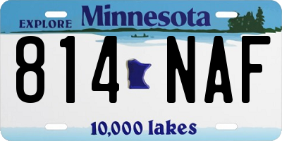 MN license plate 814NAF