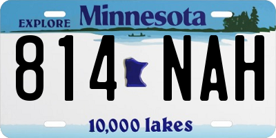 MN license plate 814NAH