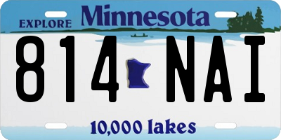 MN license plate 814NAI