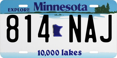 MN license plate 814NAJ