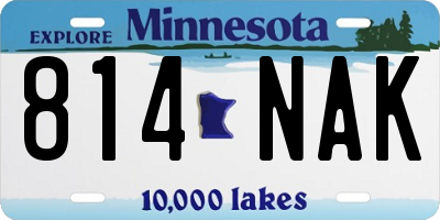 MN license plate 814NAK