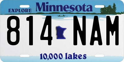 MN license plate 814NAM