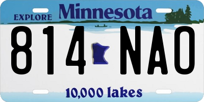 MN license plate 814NAO