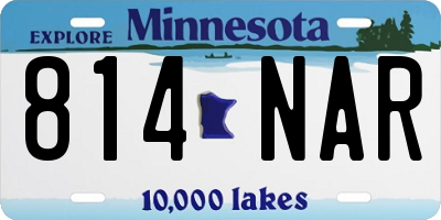 MN license plate 814NAR